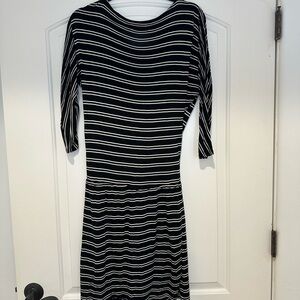 Michael Stars Black and Gray Sheath Dress 3/4 Raglan Sleeves